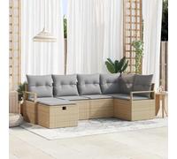 Générique Ensemble de canapé de Jardin 6 pièces avec Coussins en rotin Poly Beige,Canapés de Jardin,47.6KG-3359179