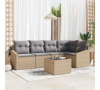 Générique Ensemble de canapé de Jardin 6 pièces avec Coussins Noirs en Poly Rattan,Canapés de Jardin,50.1KG-3346730