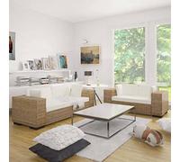 Générique Ensemble de canapés à 2 et à 3 Places rotin véritable,Meubles,Canapés,Brun,71.4 KG,274359