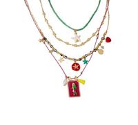 Générique Ensemble de chaînes artisanales à paillettes multicolores, 4 pièces, enchantements modifiables, bijoux artisanaux pour femmes, ensemble de colliers multi-brins