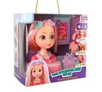 Générique Ensemble De Coiffeur De Beauté - Kit De Salon De pour Petite Fille De 19,8 Cm, Jouet De pour, Accessoires De Jeu De Simulation, Jeu D'habillage | Jouet Interactif De Salon De