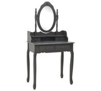 Générique Ensemble de Coiffeuse avec Tabouret Gris 75x69x140 cm Paulownia,Meubles,Armoires & Meubles de Rangement,Meubles-lavabos,Coiffeuses,Gris,20.8KG,289317