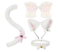 Générique Ensemble De Cosplay Animal - Charme Bandeau, De Patte En Fourrure, Tour De Cou Cloche Réglable | Kit De Tenue De Costume De Jeu De Rôle Léger Adorable, Défilé De Mode En Boîte De Nuit, Mas