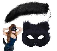 Générique Ensemble de cosplay d'animaux pour filles, ensemble de costumes de cosplay d'animaux - Ensemble de queue d’animal - Furry Outfit Animal Role Play, Demi-couvre-visage pour femme