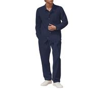 Générique Ensemble de Costume Homme en Lin Décontracté Coupe Ajustée Chemise Manches Longues Pantalon pour Usage Quotidien Fête Sortie Confort Respirant