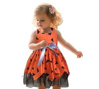 Générique Ensemble De Costumes D’Halloween Pour Enfants,Deguisement 3 Ans Déguisement Robe Sorcière Halloween Enfant Fille Costume D'Halloween Blanche 6 Cosplay Maquillage (Orange,6-12 mois)