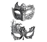 Générique Ensemble de couples de masques de mascarade, masque de carnaval | Bandeau rétro en dentelle,Couvre-visages scintillants pour lui et elle, fournitures de fête pour femmes et hommes
