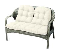 Générique Ensemble de Coussins en Osier 3 pièces, Imperméable Coussin de Chaise de Jardin avec Dossier, pour canapé, en rotin, pour l'extérieur et l'intérieur (Blanc)