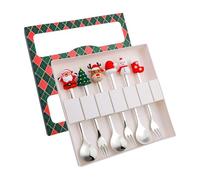 Générique Ensemble de Couverts En Acier Inoxydable Comprenant Cuillères à Dessert et Fourchettes, Cuillères à Café et Fourchettes, Coffret Cadeau Multifonctionn, Vert 6e