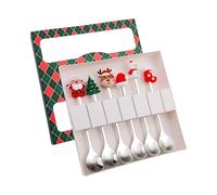 Générique Ensemble de Couverts En Acier Inoxydable Comprenant Cuillères à Dessert et Fourchettes, Cuillères à Café et Fourchettes, Coffret Cadeau Multifonctionn, Vert 6c