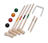 Générique Ensemble de Croquet en Bois pour 4 Joueurs,Équipements Sportifs,Loisirs de Plein air,Jeux d'extérieur,Jeux sur Gazon,Multicolore,1.94kg,90687