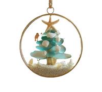 Générique Ensemble De DéCorations De NoëL En Verre Mer CôTier - DéCoration Vacances Style Plage FabriquéE à La Main Avec Motifs Nautiques, Parfaite Pour Les Arbres NoëL CôTiers, La DéCoration