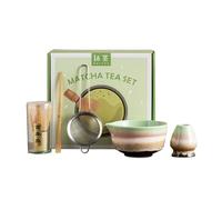 Générique Ensemble de fabrication de thé 5PCS, Cuillère à fouet en bambou Matcha Bowl, Boîte-cadeau Kit de fabrication de thé Raditional