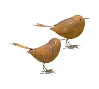 Générique Ensemble de Figurines d'oiseaux en Fer - Paire de créatures et réalistes en métal, Statue de Jardin extérieur, pièce de décoration Artistique | Chambre Foyer Cour Rustique