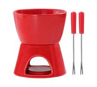 Générique Ensemble de Fondue au Chocolat | Ensemble de Fondue au Chocolat en céramique Tasse à Chocolat fondante avec Bougie Chauffe-Plat Kit de Tasse à Beurre Fondant au Fromage, avec 2 fourchettes