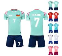 Générique Ensemble de Foot Personnalisé - Maillot de France Football 2024 pour Enfant et Homme - Tenue Sport avec Nom, Numéro, Logo de L'équipe