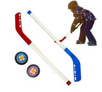 Générique Ensemble De Hockey De Rue pour Enfants - Crosse et Bâtons Professionnels, Équipement D'éducation Physique, Jouets De Plein Air - Comprend 2 Rondelles
