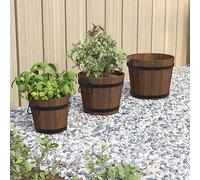 Générique Ensemble de jardinière Godet 3 pcs Bois Massif de Sapin,Maison & Jardin, Pelouses & Jardins, Jardinage, Pots & Cache-Pots, Brun (Poids 1.6KG)