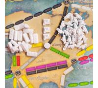Générique Ensemble de jetons pour Les aventuriers du Rail Autour du Monde (Blanc)