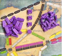 Générique Ensemble de jetons pour Les aventuriers du Rail Autour du Monde (Violet)