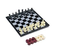 Générique Ensemble de Jeu d ' échecs et de Dames Familial, 320X320MM | Jouet de table magnétique pliable en ABS 2 en 1, pour les voyages à domicile, les rassemblements de Camping