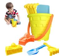 Générique Ensemble De Jeu De Sable pour - Collection De Seaux Et De Moules en Cinq Pièces, Jouets en Plastique Durable | Fête D'été Créative Amusante pour Les D'âge Préscolaire, Développement De