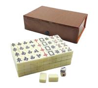 Générique Ensemble de Jeu Mahjong - Mélamine 0,79x0,55x0,39 Pouces | Mini Chinois interactif drôle | Ensemble de Mahjong Chinois pour Voyage, fête en Famille, Divertissement