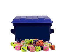 Générique Ensemble de Jeux de société en dés à Rythme Rapide, boîte en Forme de Poubelle avec dés colorée, Divertissement de Nuit de Jeu hilarant,80PCS