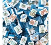 Générique Ensemble de Mahjong américain à 4 Couches sur Le thème de l'océan Bleu, 160 pièces, for débutants