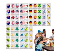 Générique Ensemble de Mahjong de Voyage, Ensemble de Jeu de Mahjong | Blocs de Jeu à Motif de Drapeau, 65 pièces - Jeu de tuiles pour fête de Famille, Puzzle en Bloc d'évasion en Bord de mer, Je