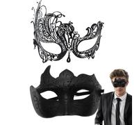Générique Ensemble de masques de mascarade pour couple, ensemble de masques de mascarade pour couples | 2X Couvre-visages avec bandeau pour les yeux masqués,Ensemble de de pour elle et lui, ac