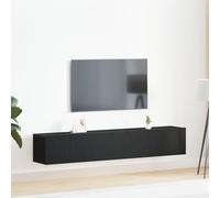 Générique Ensemble de Meuble TV 2 pièces Noir en Bois d'ingénierie,Meubles TV,26.55KG-3333055