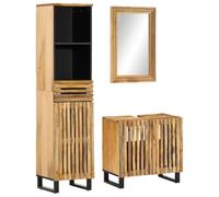 Générique Ensemble de Meubles de Bain 3 pcs Bois Massif de manguier Brut,Meubles,Ensembles de Meubles,Ensembles de mobilier pour salles de Bains,Brun,48.8 KG,3217089