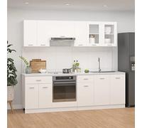 Générique Ensemble de Meubles de Cuisine 8 pcs Blanc Aggloméré, Meubles, Armoires & Meubles de Rangement, Meubles de Cuisine, Blanc, (Poids 142.63KG)