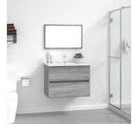 Générique Ensemble de Meubles de Salle de Bain 2 pcs Sonoma Gris,Meubles,Ensembles de Meubles,Ensembles de mobilier pour salles de Bains,Gris,28.98 KG,815736