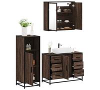 Générique Ensemble de Meubles de Salle de Bain 3 pcs Chêne Marron,Ensembles de Ensembles de mobilier pour salles de bains-3300964