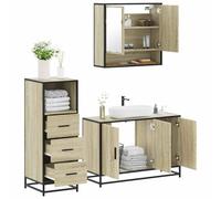 Générique Ensemble de Meubles de Salle de Bain 3 pcs chêne Sonoma,Ensembles de Ensembles de mobilier pour salles de bains-3301041