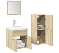 Générique Ensemble de Meubles de Salle de Bain 3 pcs chêne Sonoma,Ensembles de Ensembles de mobilier pour salles de bains-3324995