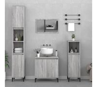 Générique Ensemble de Meubles de Salle de Bain 3 pcs Sonoma Gris,Ensembles de Ensembles de mobilier pour salles de bains-3185595