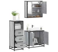 Générique Ensemble de Meubles de Salle de Bain 3 pcs Sonoma Gris,Meubles,Ensembles de Meubles,Ensembles de mobilier pour salles de Bains,Gris,58.85 KG,3301038