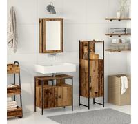 Générique Ensemble de Meubles de Salle de Bain 3 pièces Bois Ancien en Bois d'ingénierie,Ensembles de mobilier pour salles de Bains,40.96KG-3332560