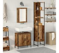 Générique Ensemble de Meubles de Salle de Bain 3 pièces en Bois Ancien,Ensembles de mobilier pour salles de Bains,46.95KG-3332551