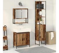 Générique Ensemble de Meubles de Salle de Bain 3 pièces en Bois Vieilli en Bois d'ingénierie,Ensembles de mobilier pour salles de Bains,49KG-3334360