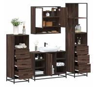Générique Ensemble de Meubles de Salle de Bain 4 pcs chêne Marron,Meubles,Ensembles de Meubles,Ensembles de mobilier pour salles de Bains,Brun,96.2 KG,3301304