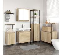 Générique Ensemble de Meubles de Salle de Bain 5 pièces en chêne Sonoma, en Bois d'ingénierie,Ensembles de mobilier pour salles de Bains,90.55KG-3328370