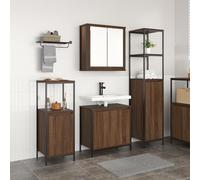 Générique Ensemble de Meubles de Salle de Bain en 3 pièces en Bois d'ingénierie chêne Brun,Meubles-lavabos de Salle de Bains,48.95KG-3328398
