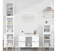Générique Ensemble de Meubles Salle de Bain 3 pcs Blanc Bois d'ingénierie,Ensembles de Ensembles de mobilier pour salles de bains-3185597