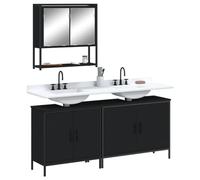 Générique Ensemble de Meubles Salle de Bain 3 pcs Noir Bois d'ingénierie,Ensembles de Ensembles de mobilier pour salles de bains-3214670