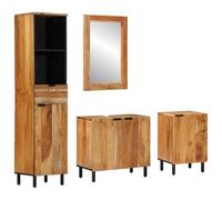 Générique Ensemble de Meubles Salle de Bain, 4 pièces en Bois d'acacia Brun Massif,Meubles-lavabos de Salle de Bains,63.65KG-3310014
