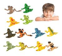 Générique Ensemble De Mini Figurines De Grenouille - 12 Pièces en PVC, Animaux, Modèles Éducatifs d'apprentissage De La Nature, Figurines De Jeu pour, Conception Réaliste | Décor De Fête